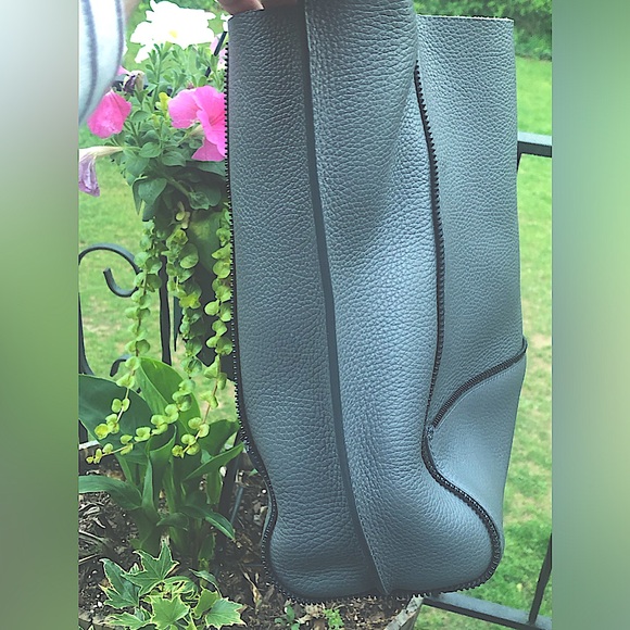 Botkier New York Soho Tote, Magnetic Clasp , Zipper Detail,Gray Leather - Picture 6 of 14